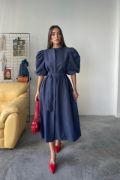 TENCEL KARPUZ KOL ELBİSE - İndigo resmi